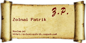 Zolnai Patrik névjegykártya
